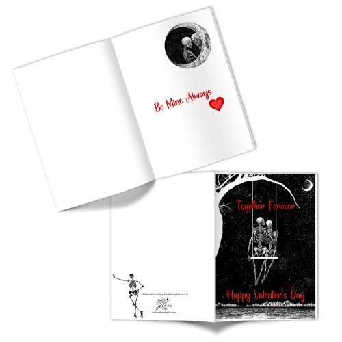Skeleton Love Together Forever Valentine Card